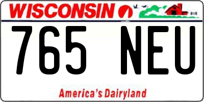 WI license plate 765NEU
