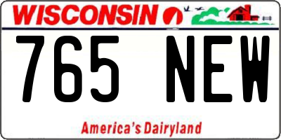 WI license plate 765NEW