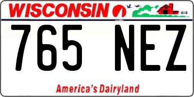 WI license plate 765NEZ