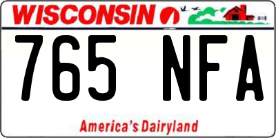 WI license plate 765NFA