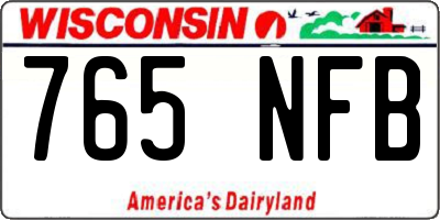 WI license plate 765NFB