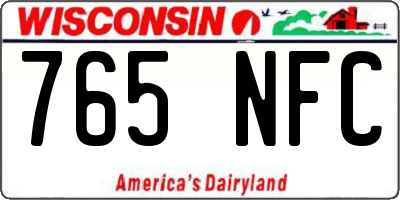 WI license plate 765NFC