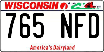 WI license plate 765NFD