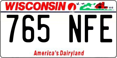 WI license plate 765NFE