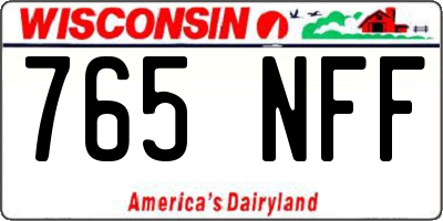 WI license plate 765NFF