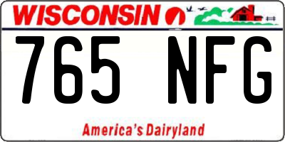 WI license plate 765NFG