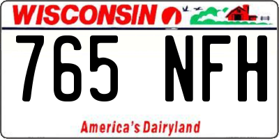 WI license plate 765NFH