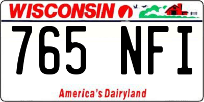 WI license plate 765NFI