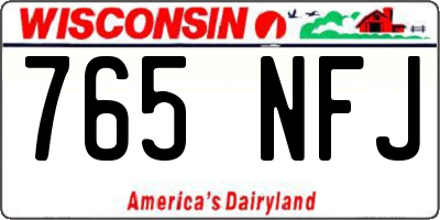 WI license plate 765NFJ
