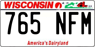 WI license plate 765NFM
