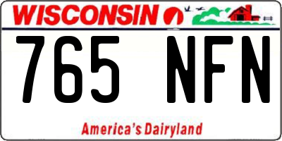 WI license plate 765NFN
