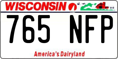 WI license plate 765NFP