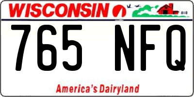 WI license plate 765NFQ
