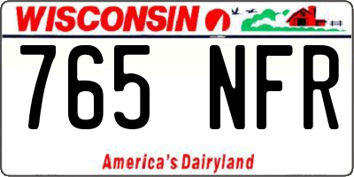 WI license plate 765NFR