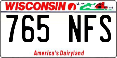 WI license plate 765NFS