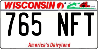 WI license plate 765NFT
