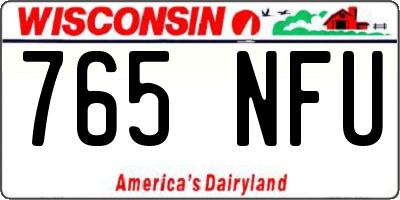 WI license plate 765NFU