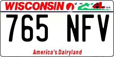 WI license plate 765NFV
