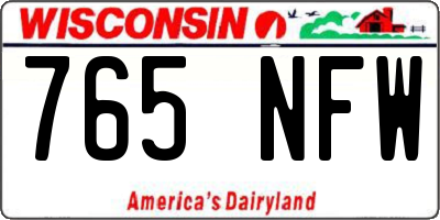 WI license plate 765NFW