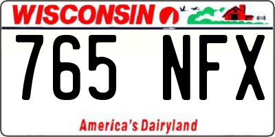 WI license plate 765NFX