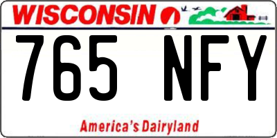 WI license plate 765NFY