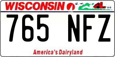 WI license plate 765NFZ