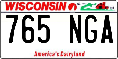 WI license plate 765NGA