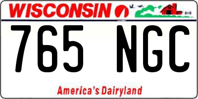WI license plate 765NGC