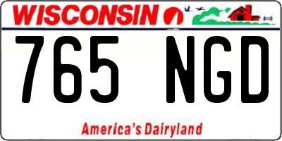 WI license plate 765NGD