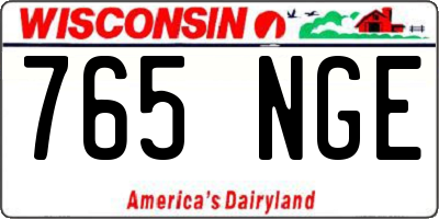 WI license plate 765NGE