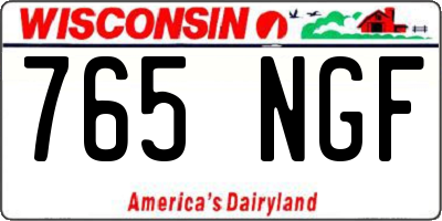WI license plate 765NGF