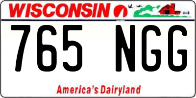 WI license plate 765NGG