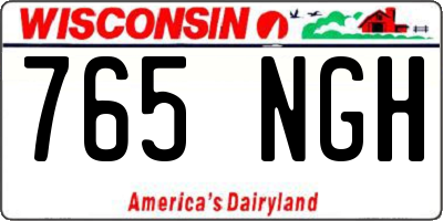 WI license plate 765NGH