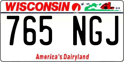 WI license plate 765NGJ
