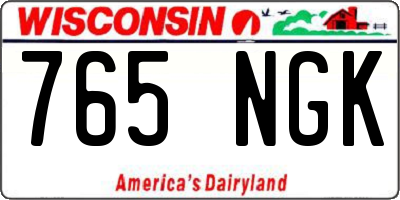 WI license plate 765NGK