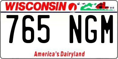 WI license plate 765NGM
