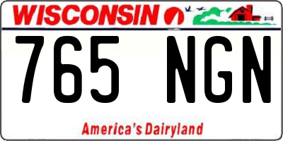 WI license plate 765NGN