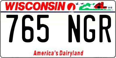 WI license plate 765NGR
