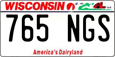 WI license plate 765NGS