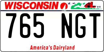 WI license plate 765NGT