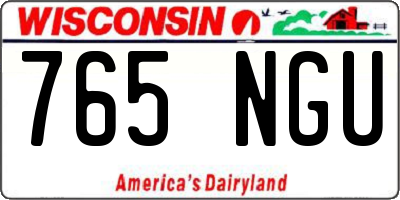 WI license plate 765NGU