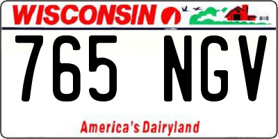 WI license plate 765NGV