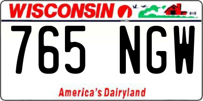 WI license plate 765NGW