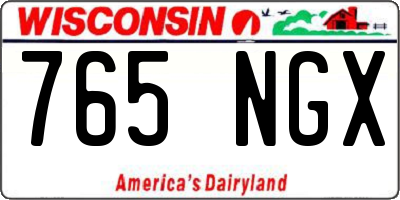WI license plate 765NGX