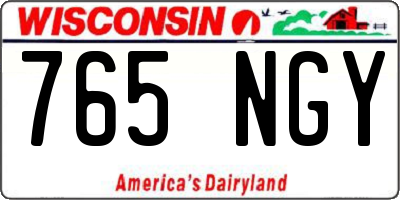 WI license plate 765NGY