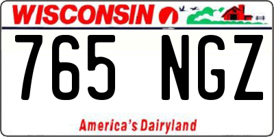 WI license plate 765NGZ