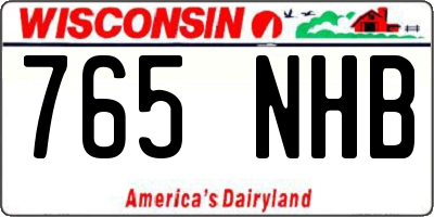 WI license plate 765NHB