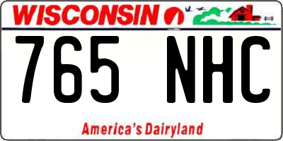WI license plate 765NHC