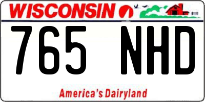 WI license plate 765NHD