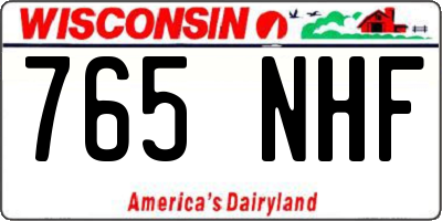 WI license plate 765NHF
